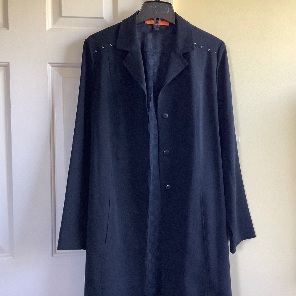 Cynthia Steffe Black Trench Coat with Belt SZ 9/10